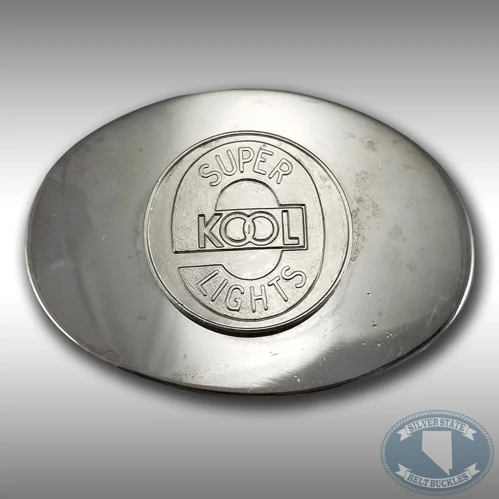 Vintage‎ Belt Buckle KOOL Super Cool Lights Menthol Cigarette Advertising